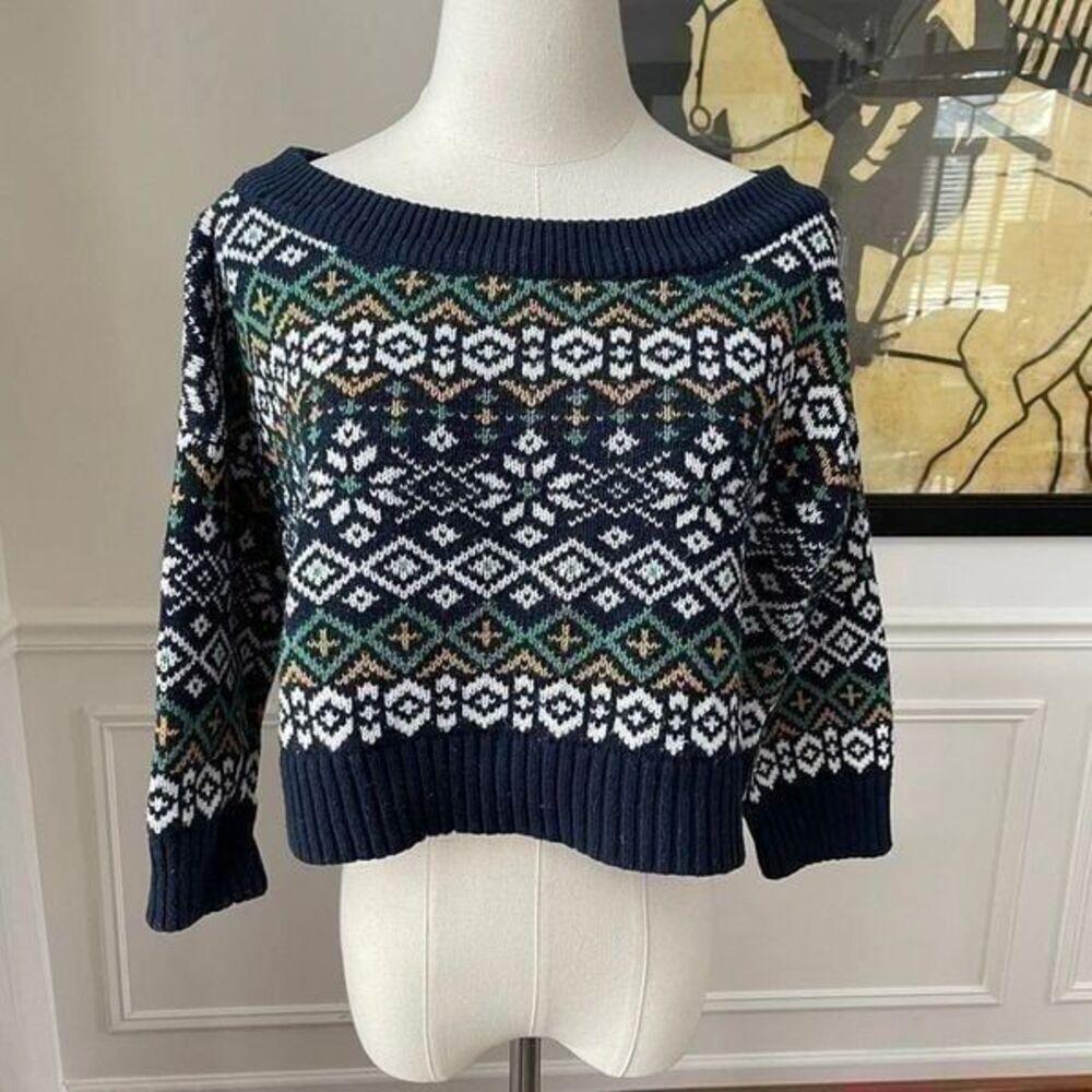 Urban Outfitters BDG Nordic Fair Isle Crop Sweater S